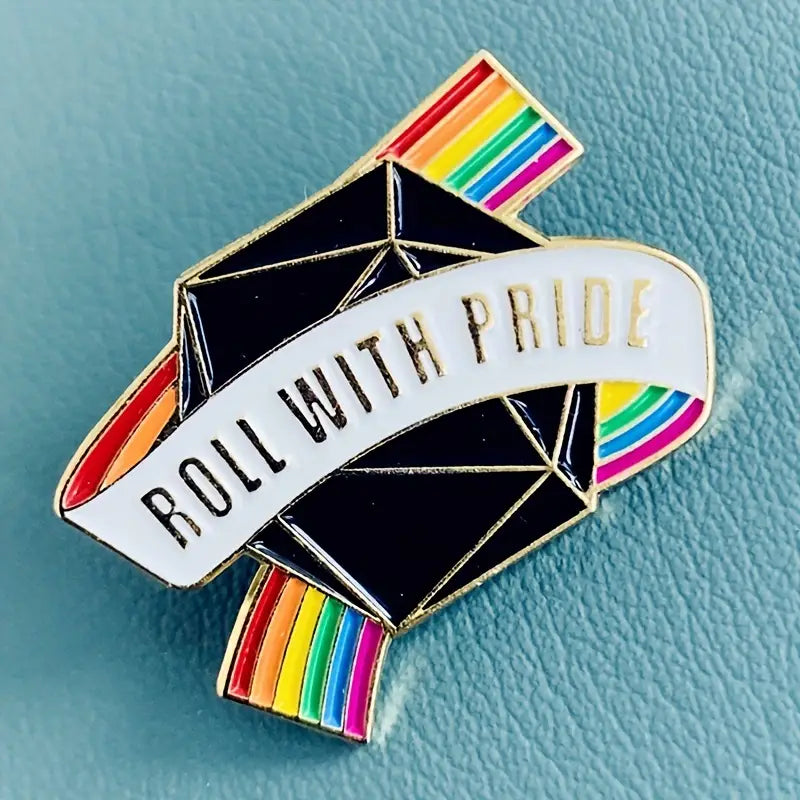Roll with Pride enamel pin